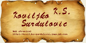 Koviljko Surdulović vizit kartica